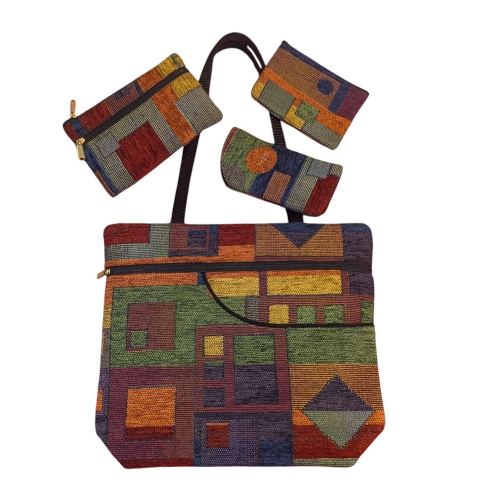 Danny K Smithsonian Tapestry‎ Tote Bag Set Geometric Abstract 4 Piece